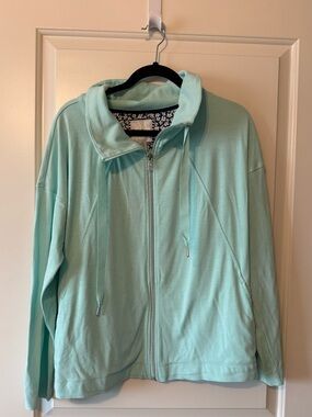 Tommy Bahama Mint Zip-Up Bomber Jacket with Funnel Neck